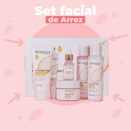 Kit de Lujo - RUTINA SKINCARE DE ARROZ - Set facial 6 productos 40% OFF